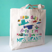 Load image into Gallery viewer, Personalised Time Flies With A Fun Teacher Bag