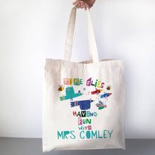 Load image into Gallery viewer, Personalised Time Flies With A Fun Teacher Bag