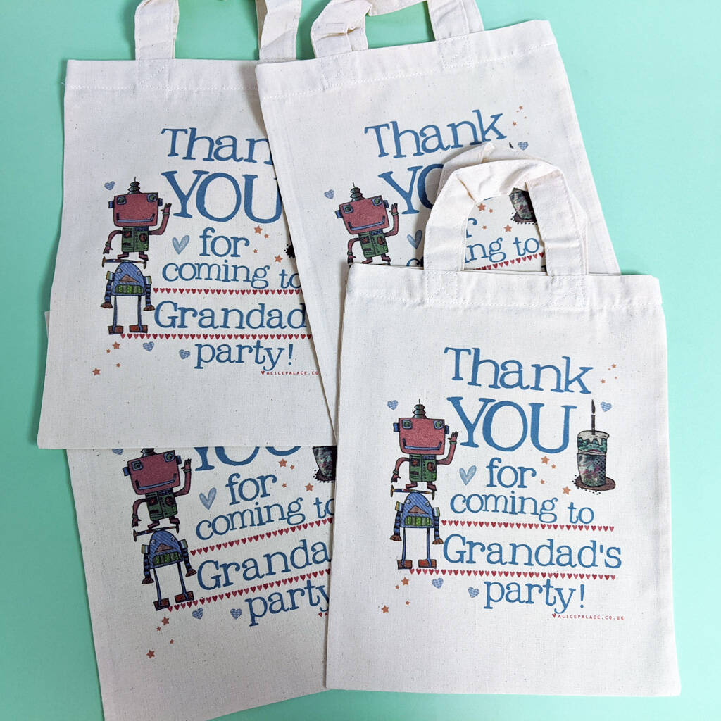 Set Of Five Personalised Party Bags
