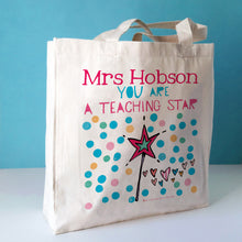 Load image into Gallery viewer, Personalised Star Teacher Bag