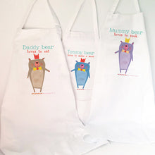 Load image into Gallery viewer, Personalised Bear Family Aprons