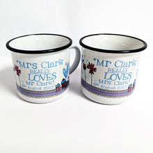 Load image into Gallery viewer, Pair Of Personalised Mr &amp; Mrs Mugs
