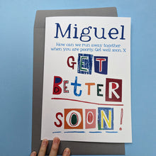 Load image into Gallery viewer, Personalised Big Get Well Soon Card
