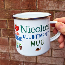 Load image into Gallery viewer, Personalised Enamel Allotment Mug
