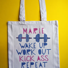 Load image into Gallery viewer, Eat Sleep Lift Repeat Personalised Gym Bag
