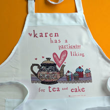 Load image into Gallery viewer, Personalised &#39;Tea and cake&#39; Apron
