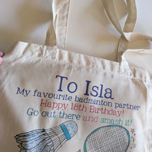 Load image into Gallery viewer, Personalised Badminton Kit Bag
