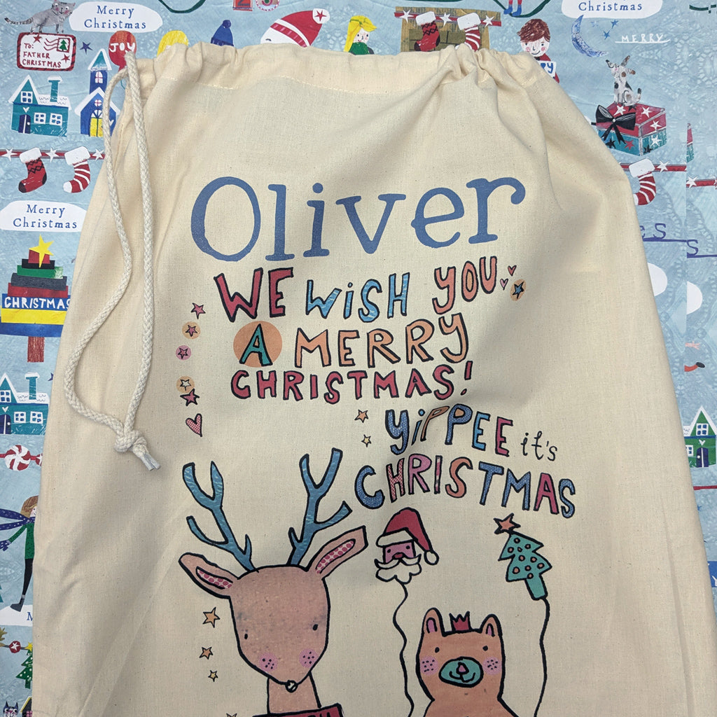 Personalised Yippee It's Christmas Santa Sack