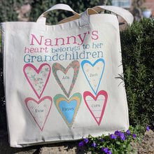 Load image into Gallery viewer, Personalised Heart's Canvas Bag
