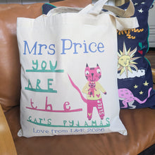 Load image into Gallery viewer, Personalised Purrfect Teacher Bag
