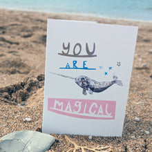 Load image into Gallery viewer, You Are Magical Narwhal Greeting Card – Free Personalisation
