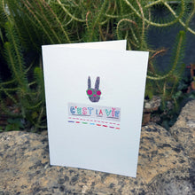 Load image into Gallery viewer, C'est La Vie Rabbit Greeting Card – Free Personalisation
