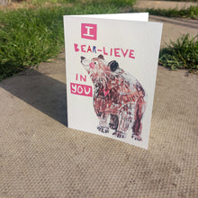 Load image into Gallery viewer, I Believe In You Bear Greeting Card – Free Personalisation
