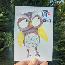 Load image into Gallery viewer, Be Wise Owl Greeting Card – Free Personalisation
