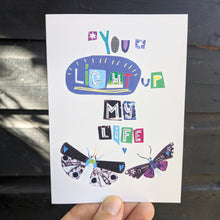 Load image into Gallery viewer, You Light Up My Life Moth Greeting Card – Free Personalisation
