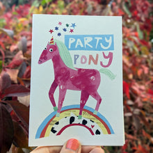 Load image into Gallery viewer, Party Pony Greeting Card – Free Personalisation
