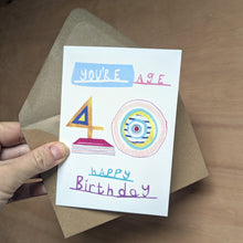 Load image into Gallery viewer, Age 40 Happy Birthday Greeting Card – Free Personalisation
