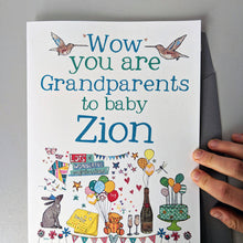 Load image into Gallery viewer, Big Personalised New Grandparents Card
