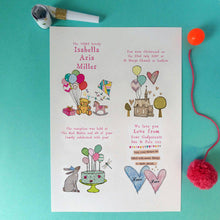 Load image into Gallery viewer, Personalised Christening Story Print
