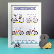 Load image into Gallery viewer, Personalised Cycling Family Print
