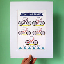 Load image into Gallery viewer, Personalised Cycling Family Print
