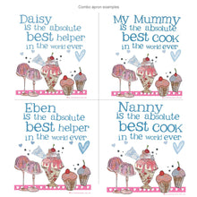 Load image into Gallery viewer, Personalised little and large combo aprons
