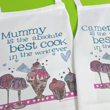 Load image into Gallery viewer, Personalised little and large combo aprons

