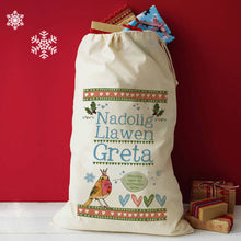 Load image into Gallery viewer, Personalised Nadolig Llawen Christmas Welsh Sack
