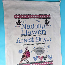 Load image into Gallery viewer, Personalised Nadolig Llawen Christmas Welsh Sack
