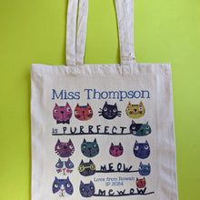 Load image into Gallery viewer, Personalised Purrfect Teacher Bag
