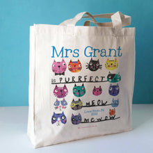 Load image into Gallery viewer, Personalised Purrfect Teacher Bag
