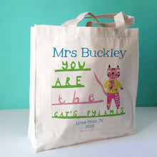 Load image into Gallery viewer, Personalised Purrfect Teacher Bag
