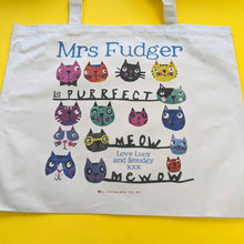 Load image into Gallery viewer, Personalised Purrfect Teacher Bag
