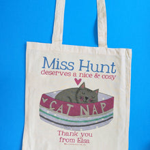 Load image into Gallery viewer, Personalised Purrfect Teacher Bag
