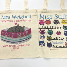 Load image into Gallery viewer, Personalised Purrfect Teacher Bag
