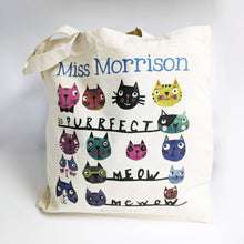 Load image into Gallery viewer, Personalised Purrfect Teacher Bag
