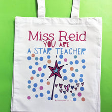 Load image into Gallery viewer, Personalised Star Teacher Bag

