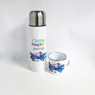 Personalised Swim Wild Flask And Mug Set