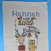 Load image into Gallery viewer, Personalised Yippee It&#39;s Christmas Santa Sack
