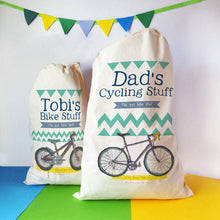 Load image into Gallery viewer, Personalised Dad And Child Cycling Sacks
