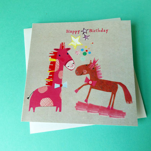 Birthday giraffe and pony (pl455)