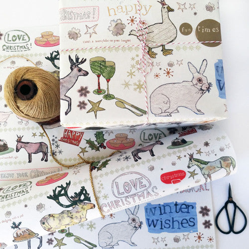 Recycled gift wrap - Love Christmas