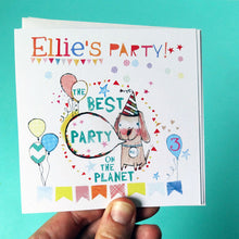 Load image into Gallery viewer, Personalised Girl&#39;s Party Invites Pack Of Six
