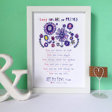 Load image into Gallery viewer, Personalised Six Reasons Why I Love You Print
