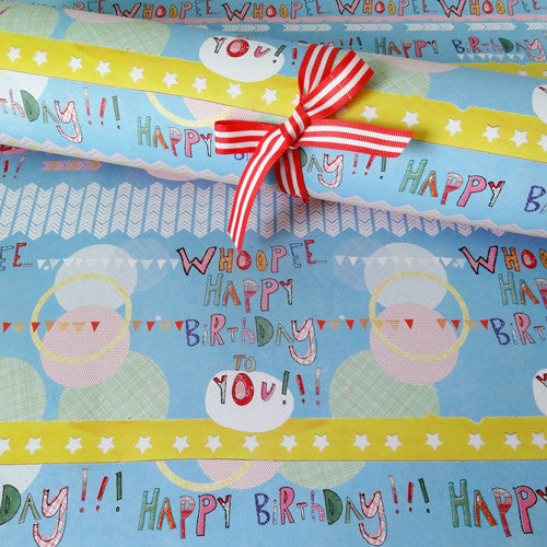 Recycled gift wrap - Whoopee Birthday