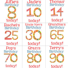 Load image into Gallery viewer, Big Birthday Card With Personalised Name And Age
