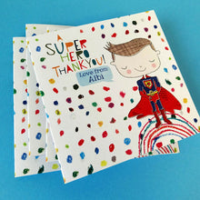 Load image into Gallery viewer, Personalised Superhero Thank You Cards
