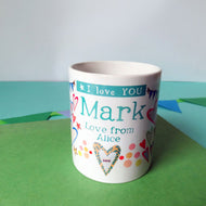 Personalised 'I Love You' Mug