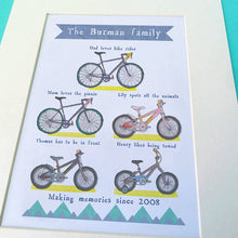 Load image into Gallery viewer, Personalised Cycling Family Print
