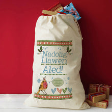 Load image into Gallery viewer, Personalised Nadolig Llawen Christmas Welsh Sack
